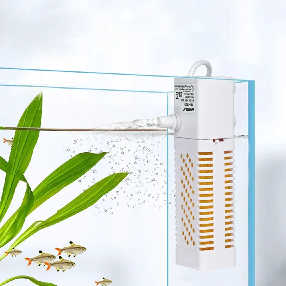 Submersible Aquarium Internal Filter With Built-in Circulating Pump